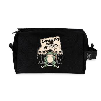 Amphibians Against Authority Portland - Recycled Toiletry Zip Bag - black - Front