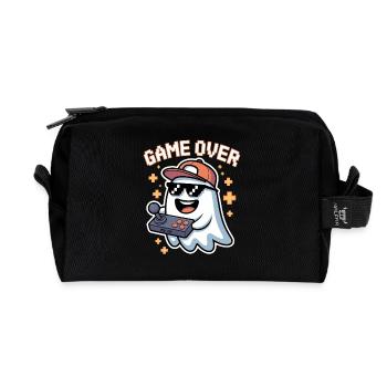 Retro Gamer Halloween Fantôme - Trousse de toilette en tissu recyclé - noir - Devant