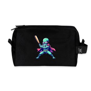 Baseball Oktopus Superheld - Recycelte Kulturtasche - Schwarz - Vorne