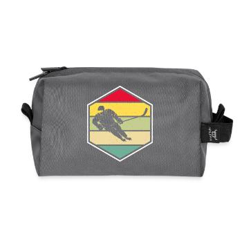 Eishockey Hockey Eishockeyspieler Geschenk  - Recycled Toiletry Zip Bag - anthracite - Front