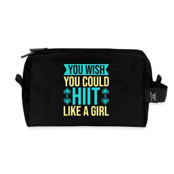 Fitness Fanatics Hiit Like A Girl Calisthenics Gym - Recycelte Kulturtasche - Schwarz - Vorne