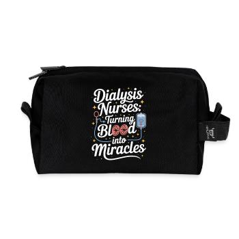 Dialysis Nurses Turning Blood Into Hospital Nurse - Recycled Toiletry Zip Bag - black - Front