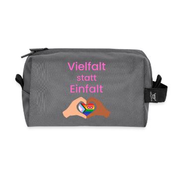 Diversity instead of simplicity - Recycled Toiletry Zip Bag - anthracite - Front