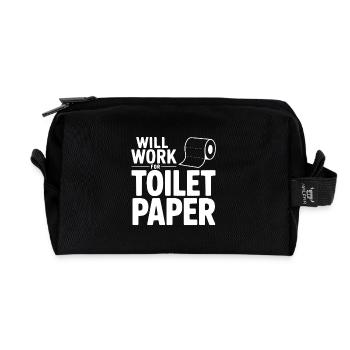 Fonctionnera pour le papier toilette - Trousse de toilette en tissu recyclé - noir - Devant