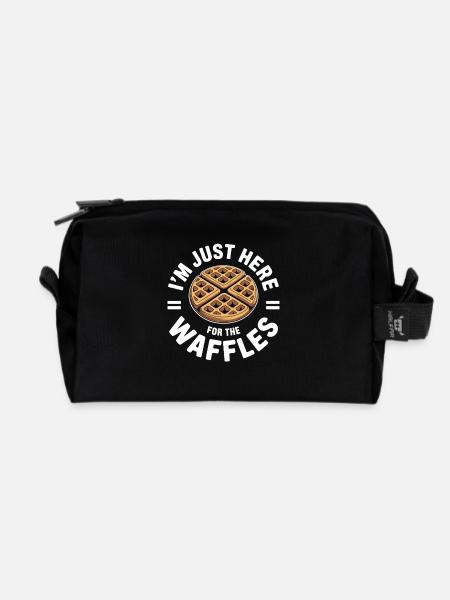 Waffle Love Drôle Gaufre Design - Trousse de toilette en tissu recyclé - noir