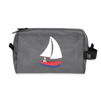 Nautic Design Sailboat Serenity in Red Hull - Recycled Toiletry Zip Bag - anthracite - Front