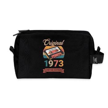 Original 1973 Limited Edition Birthday Gift - Recycled Toiletry Zip Bag - black - Front
