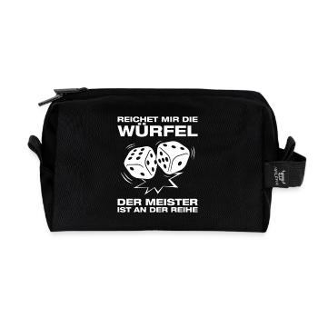 Dice Board Game Board Game - Recycled Toiletry Zip Bag - black - Front