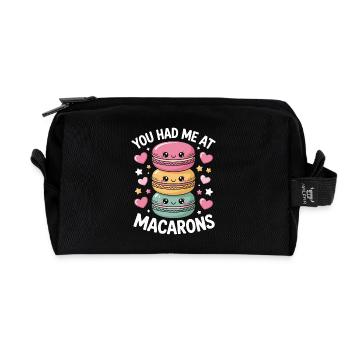 Macaron French Desserts - Recycled Toiletry Zip Bag - black - Front