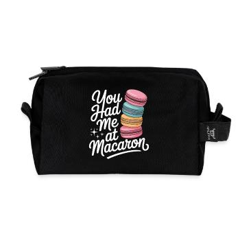 Macaron French Desserts - Recycled Toiletry Zip Bag - black - Front