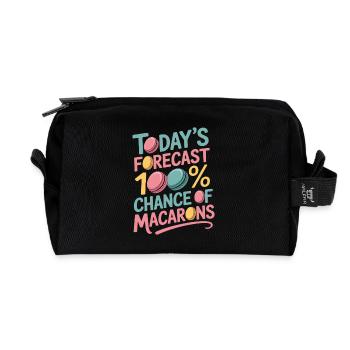 Macaron French Desserts - Recycled Toiletry Zip Bag - black - Front