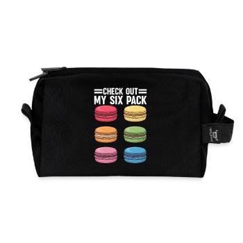 Macaron French Desserts - Recycled Toiletry Zip Bag - black - Front