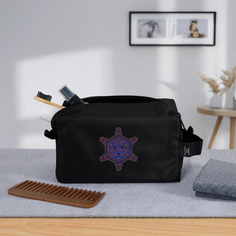 Expérience d’évolution fractale Motif hexagone étoile Trousse de toilette en tissu recyclé