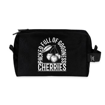packed full of goodness cherries - Recycelte Kulturtasche - Schwarz - Vorne