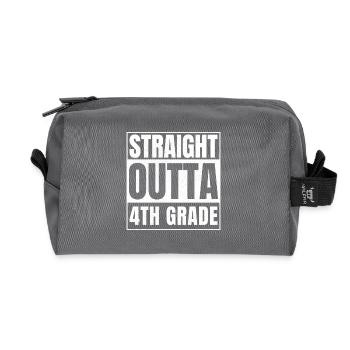 STRAIGHT OUTTA Fourth Grade - Recycelte Kulturtasche - Anthrazit - Vorne