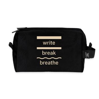 Spoken Word Open Mic Poetry Slam Writer Performer - Recycled Toiletry Zip Bag - black - Front