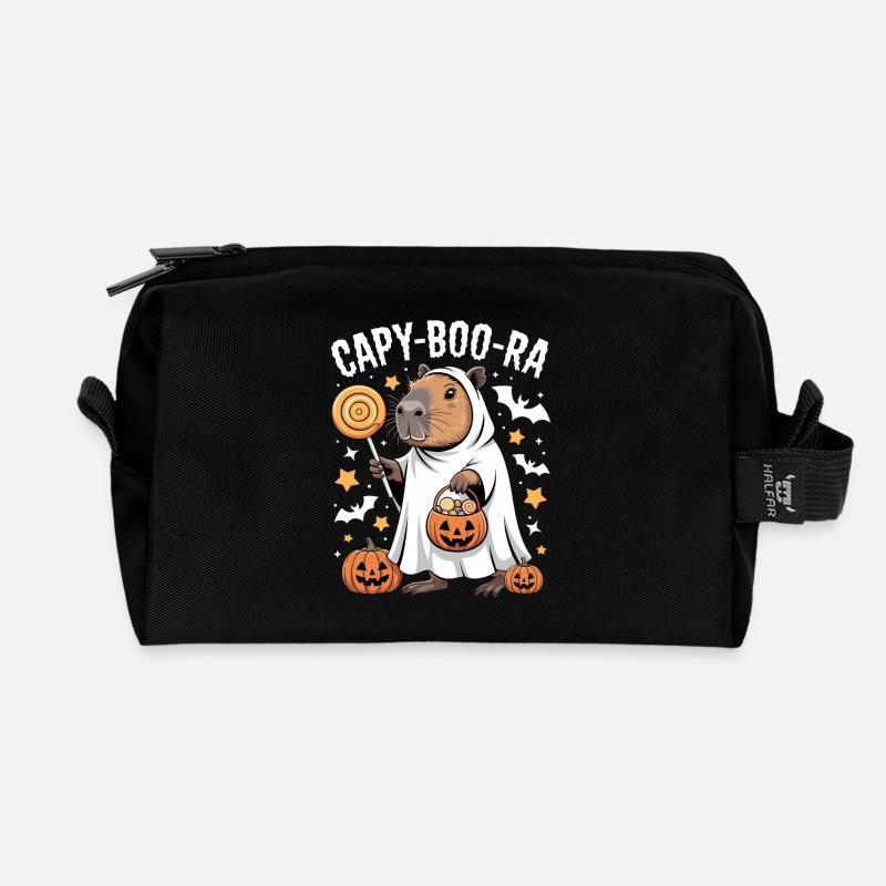 Capybara Halloween Capy-Boo-Ra Kostüm - Recycelte Kulturtasche - Schwarz