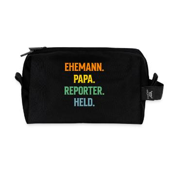 Journaliste d’investigation Journaliste Mari Papa - Trousse de toilette en tissu recyclé - noir - Devant
