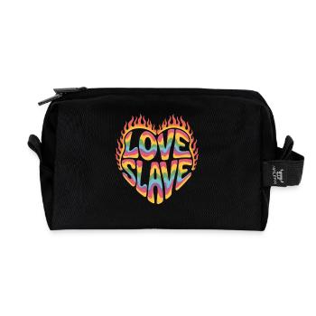 T-shirt d’amour rétro – Coeur coloré avec esclave d’amour - Trousse de toilette en tissu recyclé - noir - Devant