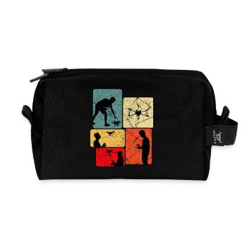 Drones volant dire idée cadeau - Trousse de toilette en tissu recyclé - noir - Devant