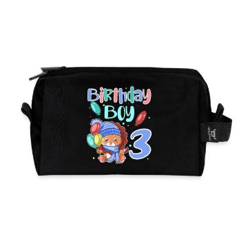 3ème anniversaire Leo - Trousse de toilette en tissu recyclé - noir - Devant