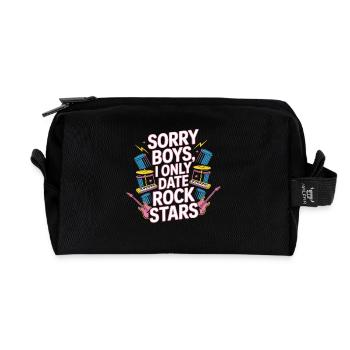 Festival Sorry Boys I Only Date Rock Stars Groupie - Recycled Toiletry Zip Bag - black - Front