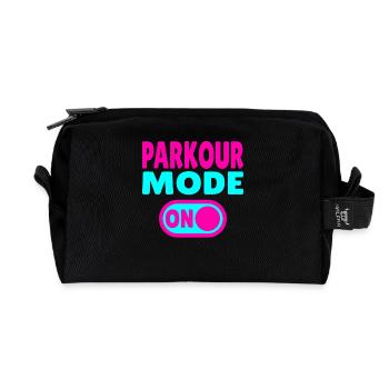 Parkour Mode ON - Recycelte Kulturtasche - Schwarz - Vorne