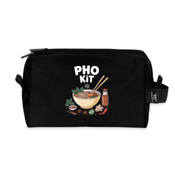Pho Kit Bol de nouilles Foodie Asiatique - Trousse de toilette en tissu recyclé - noir - Devant