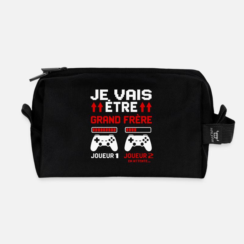Ich werde ein großer Bruder sein Zukunft großer Bruder Gamer - Recycelte Kulturtasche - Schwarz