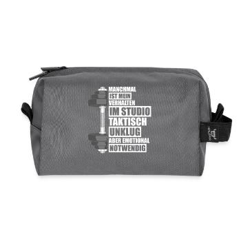 Verhalten Bodybuilding Bodybuilder Gym Kraftsport - Recycelte Kulturtasche - Anthrazit - Vorne