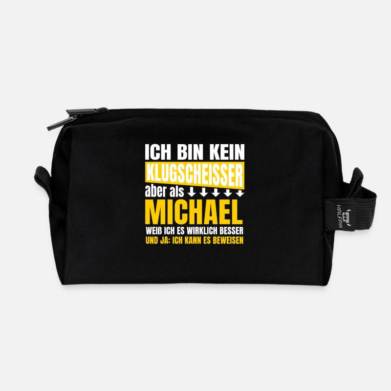Ich bin kein Klugscheisser Michael - Recycelte Kulturtasche - Schwarz