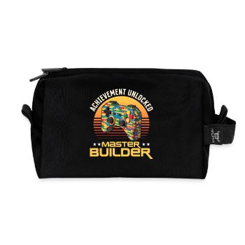 Building Blocks Gamer Gaming Brick Builder - Recycled Toiletry Zip Bag - black - Front