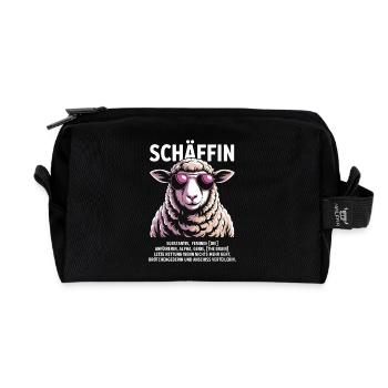Schäffin Chefin Lustiges Schaf-Motiv - Recycelte Kulturtasche - Schwarz - Vorne