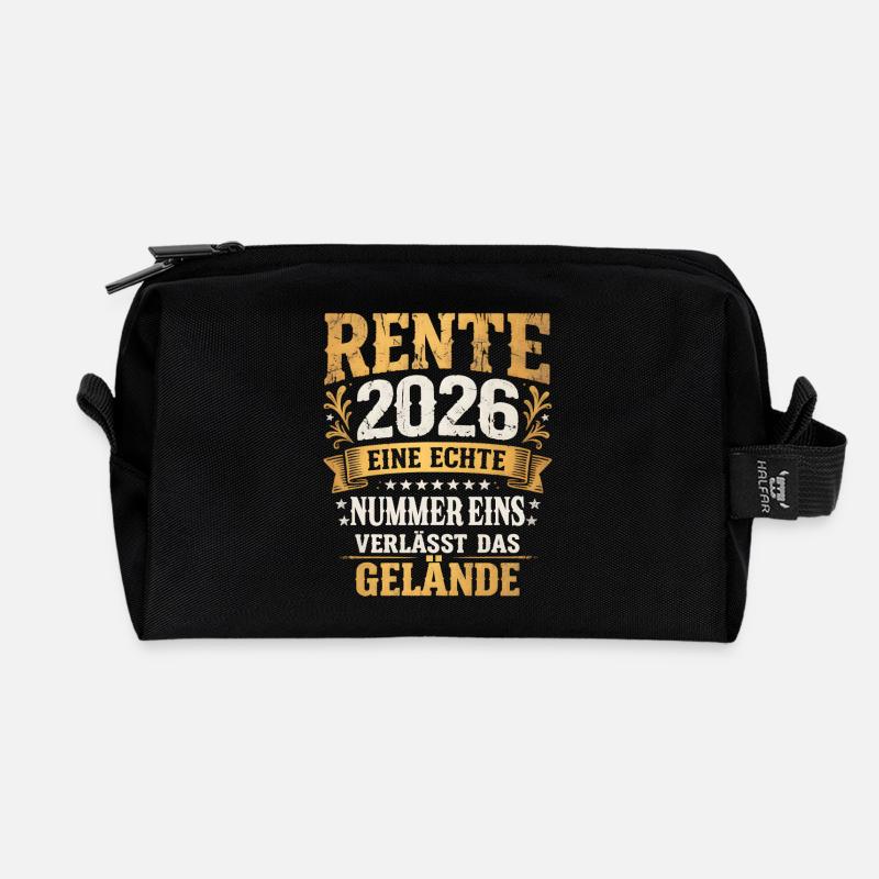 Rente 2026 Nummer 1 verlässt das Gelände Vintage - Recycelte Kulturtasche - Schwarz