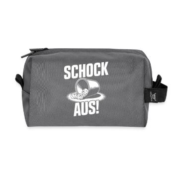 Schock Aus! Lustiges Schocken Würfeln Knobeln - Recycelte Kulturtasche - Anthrazit - Vorne