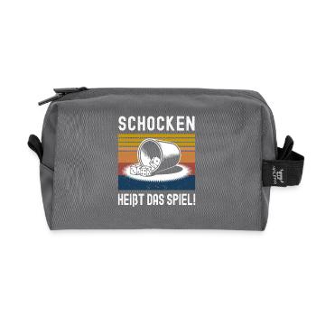 Schocken Heißt Das Spiel! Würfeln Knobeln Jule - Recycelte Kulturtasche - Anthrazit - Vorne