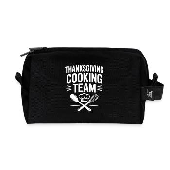 Thanksgiving Cooking Team - Recycled Toiletry Zip Bag - black - Front