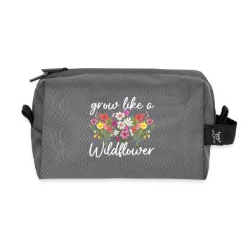 Wachse wie eine Wildblume - Recycelte Kulturtasche - Anthrazit - Vorne