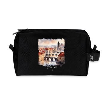 Aquarell aus Prag, Prag, Tschechische Republik - Recycelte Kulturtasche - Schwarz - Vorne