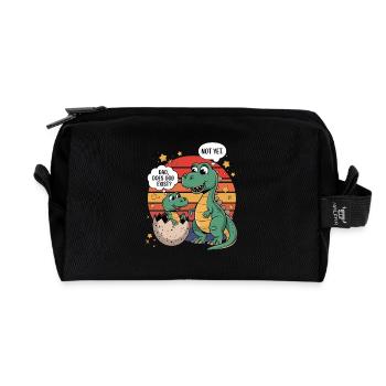 Dino Existence Question - Recycled Toiletry Zip Bag - black - Front