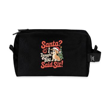 Lustiger Weihnachtshund - Recycelte Kulturtasche - Schwarz - Vorne