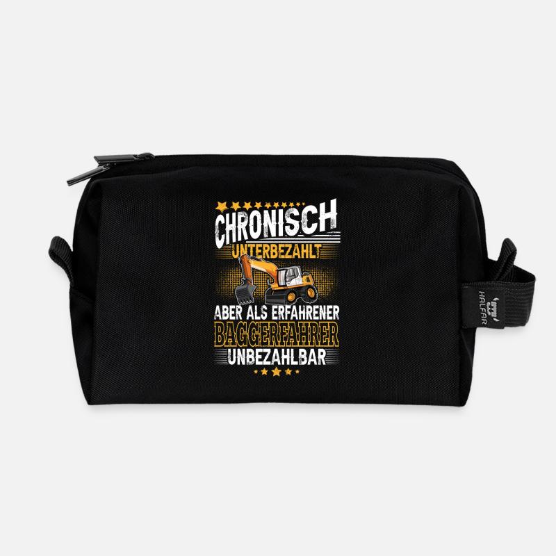 Baggerfahrer - Recycelte Kulturtasche - Schwarz