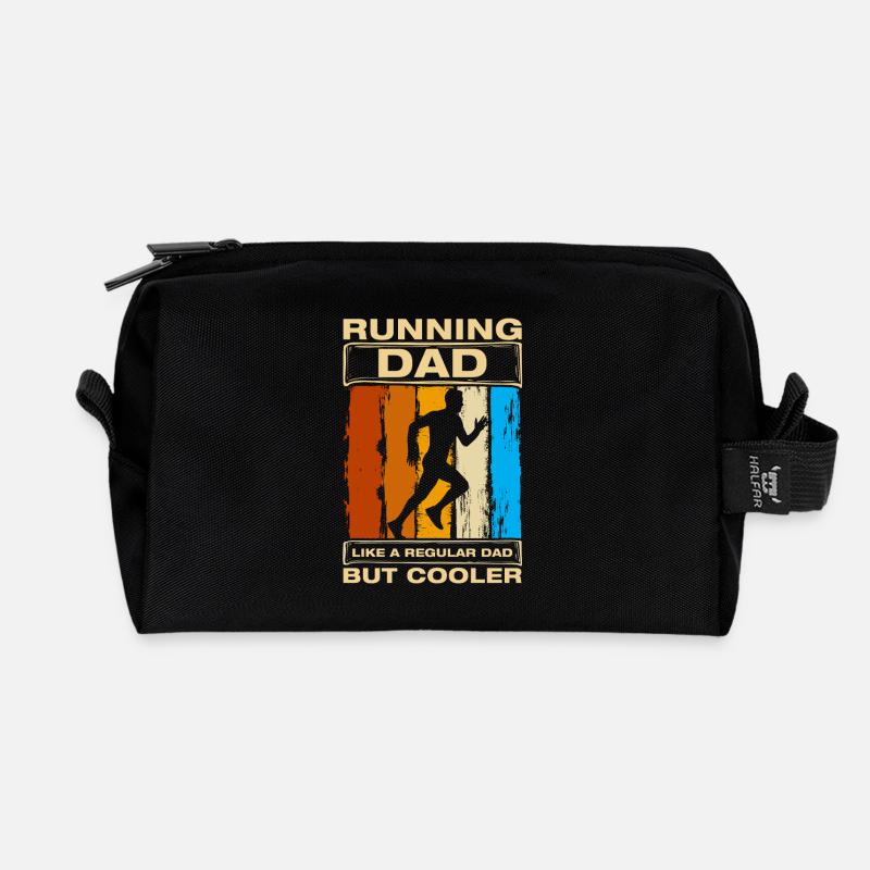 Running Dad Funny Running Jogging Runner - Recycled Toiletry Zip Bag - black