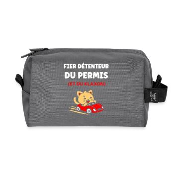 Humour permis de conduire - Trousse de toilette en tissu recyclé - anthracite - Devant