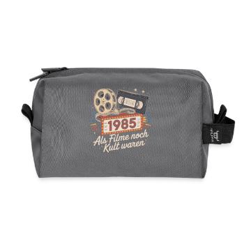 1985 film culte nostalgie chemise - Trousse de toilette en tissu recyclé - anthracite - Devant