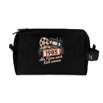 1985 Movie Cult Nostalgia Shirt - Recycled Toiletry Zip Bag - black - Front