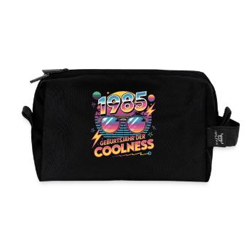 1985 Geburtjahr der Coolness - Recycelte Kulturtasche - Schwarz - Vorne