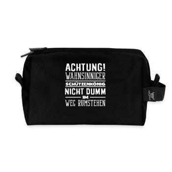 Wahnsinniger Schützenkönig Lustiger Schützenfest - Recycelte Kulturtasche - Schwarz - Vorne
