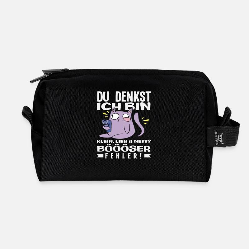 Böser Fehler Kleine Katze - Recycelte Kulturtasche - Schwarz
