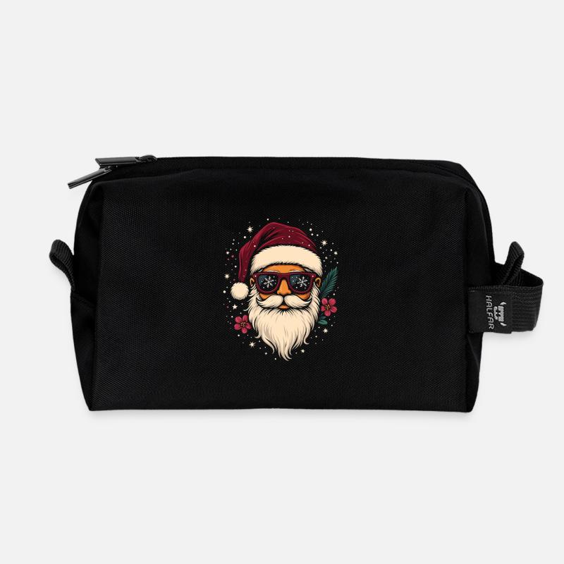 Cooler Weihnachtsmann mit Sonnenbrille Geschenk - Recycelte Kulturtasche - Schwarz